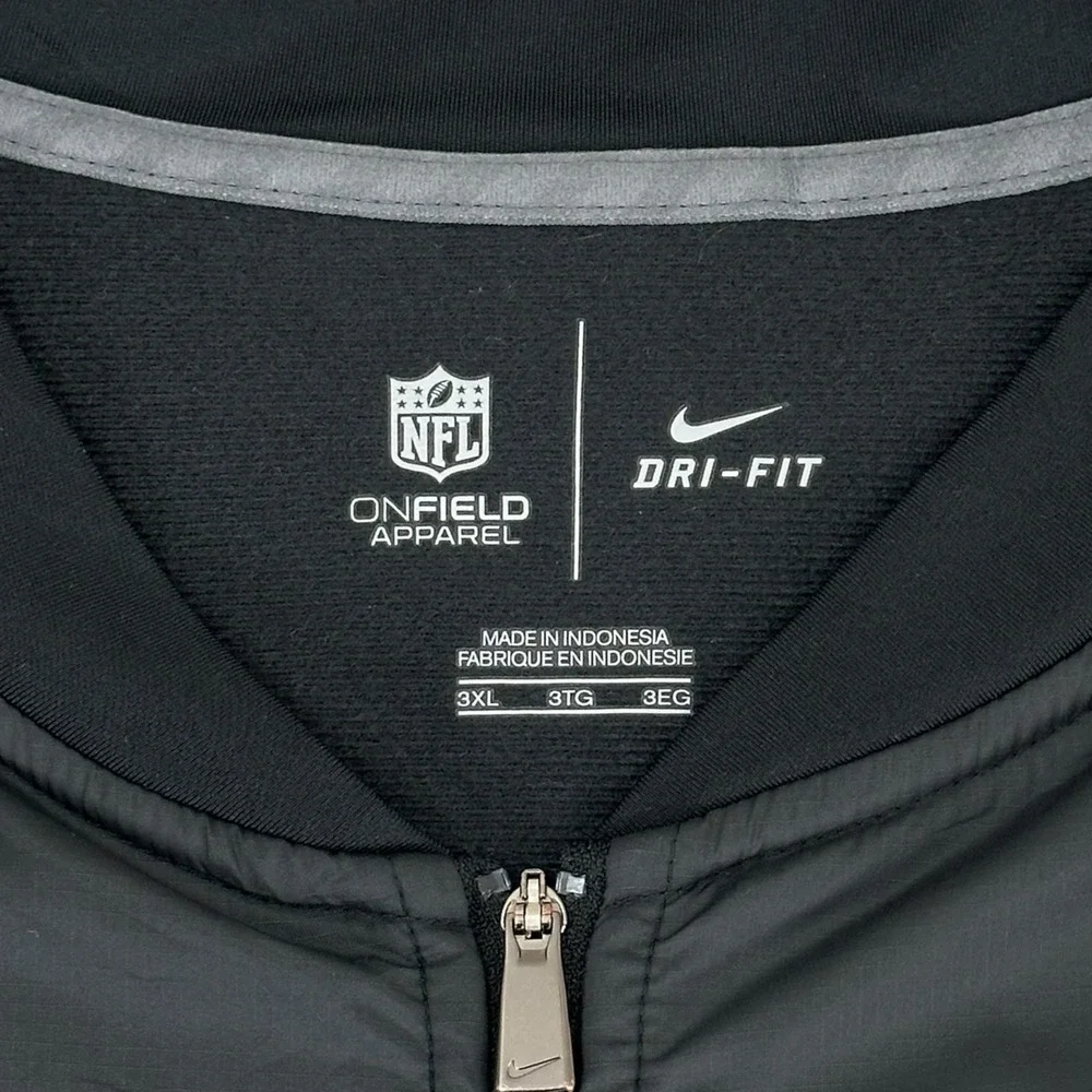 NFL New Orleans Saints Jacket Mens Size‎ 3XL Black Football Nike Dri Fit Onfield
